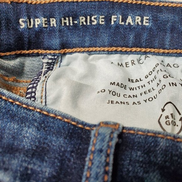 American Eagle Super High Rise Flare Jeans with Slits Size 4 - Picture 10 of 10